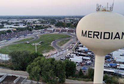 Meridian Idaho water tower and Meridian Speedway