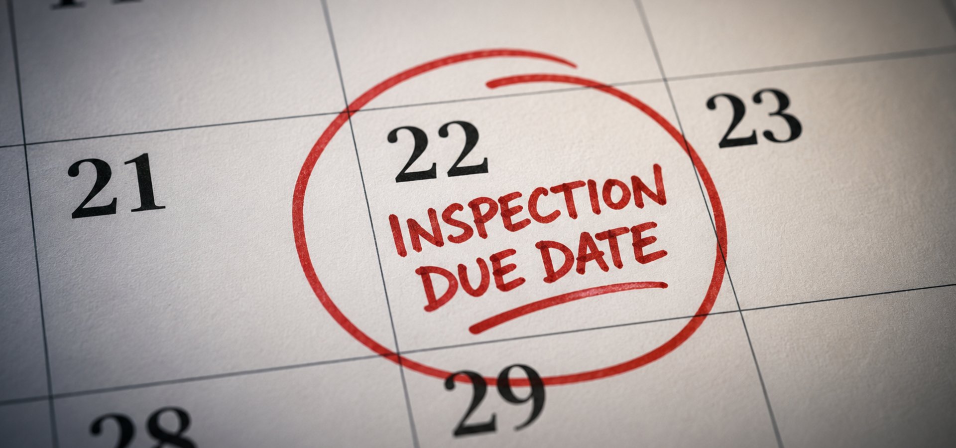 Calendar with inspection due date circled in red representing a missed contingency deadline in real estate
