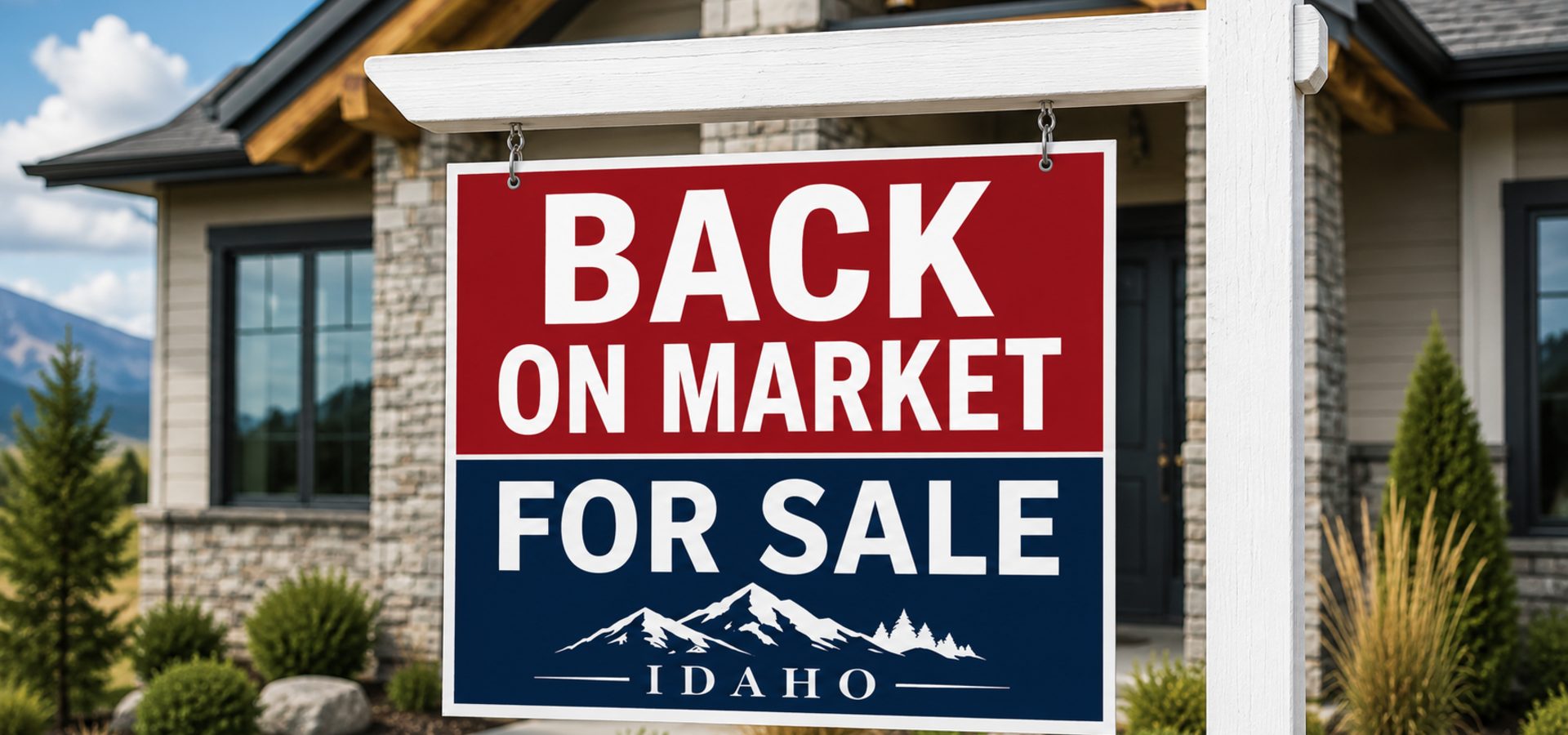Selling a home in Idaho - back on market for sale sign in front of Treasure Valley home